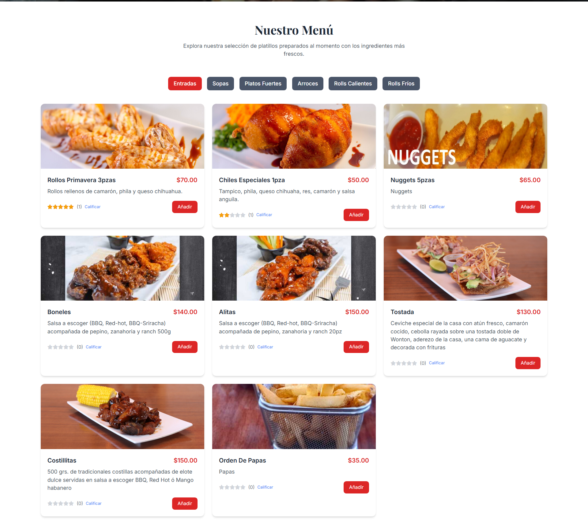 Sitio Web para Restaurante de Sushi